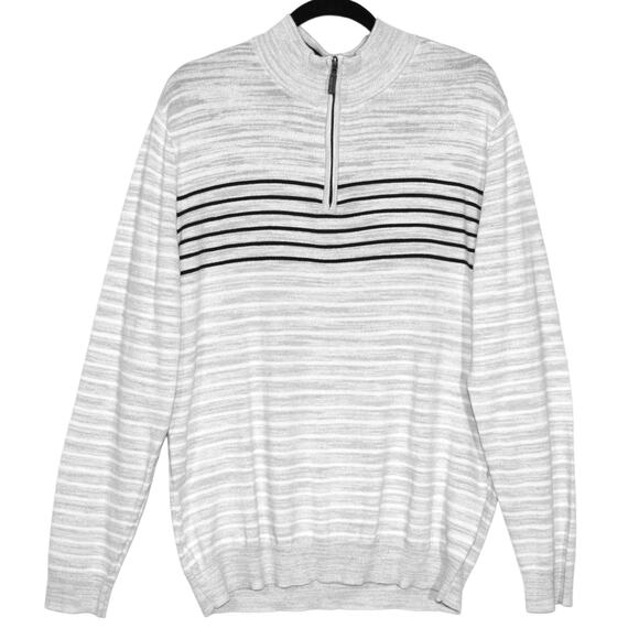 Club Room Size Large Men's Heathered Grey Quarter Zip Sweater NWT - Picture 1 of 5